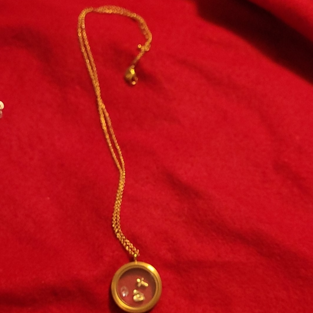Origami Necklace With Gold Lockett